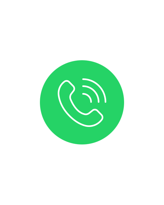 Grünes rundes Symbol mit Telefonhörer und Signalwellen für eingehenden oder aktiven Anruf.